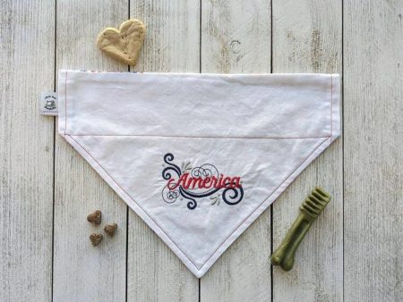 Embroidered Print - Traditional Tie-Around Dog Bandana For Sale