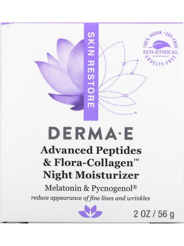 DERMA E, Advanced Peptides and Flora-Collagen Night Moisturizer, 2 oz Fashion