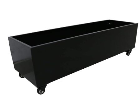 Black Metal Garden Bed On Wheels - 110X35X33cm Online now