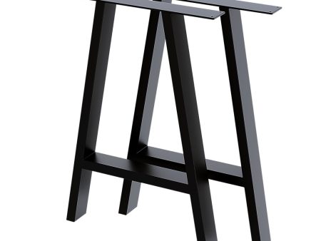 2x Rustic Dining Table Legs Steel Industrial Vintage 71cm - Black Cheap