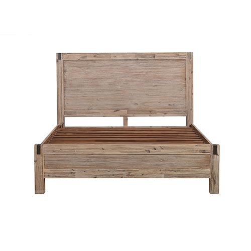 Queen size Bed Frame in Solid Acacia Veneered Medium High Headboard in Oak For Cheap