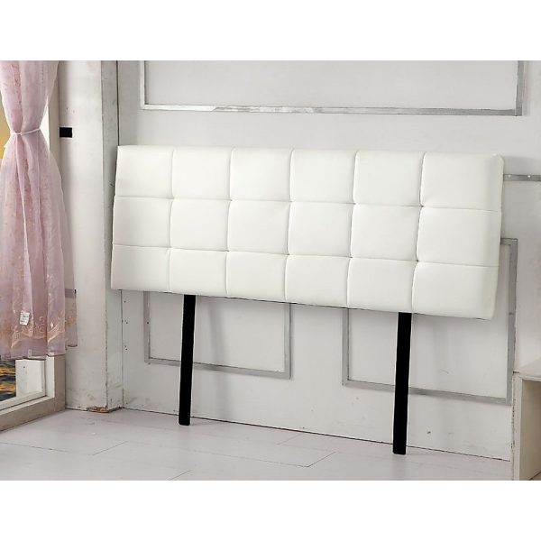 PU Leather King Bed Deluxe Headboard Bedhead - White For Discount