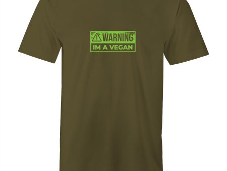 Men s Vegan Warning T-shirt Cheap