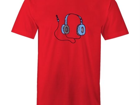 Men s Headphone Doodle T-shirt on Sale