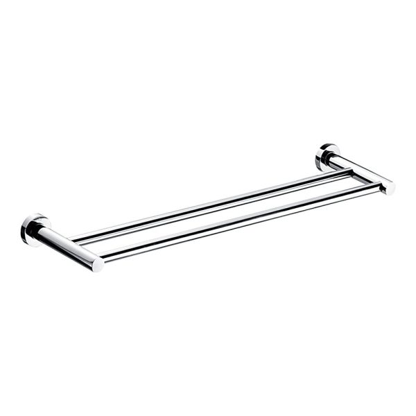 Double Classic Chrome Towel Bar Rail Bathroom Supply