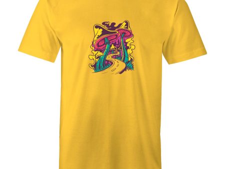 Men s Trippy Mushroom Road T-shirt Sale