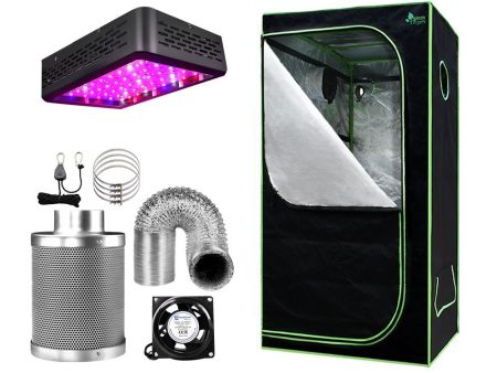 Hydroponic LED Grow Light Kit - 60X60X140cm + 4  Ventilation Discount