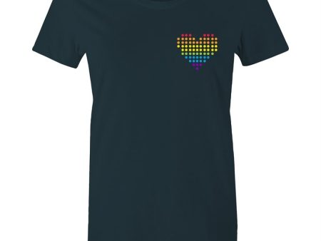 Women s Rainbow Heart Pocket T-shirt Discount