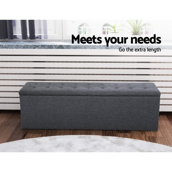 Grey Storage Ottoman   Indoor Storage Box Online now