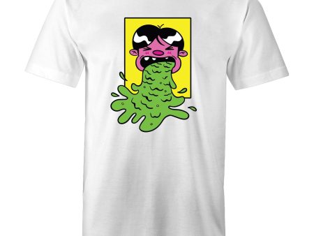 Men s Cartoon Vomit Funny T-shirt on Sale