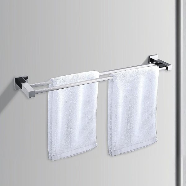 Double Classic Chrome Towel Bar Rail Bathroom Cheap