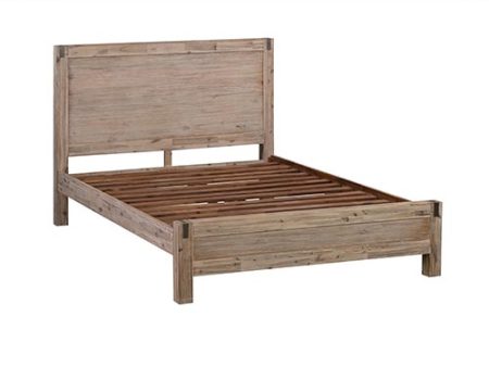 Queen size Bed Frame in Solid Acacia Veneered Medium High Headboard in Oak For Cheap