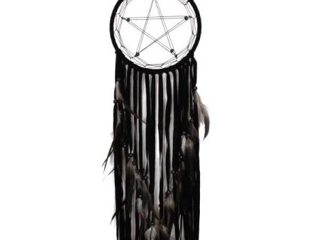 Black Pentagram Long Dream Catcher For Sale