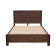 4 Pieces Bedroom Suite in Solid Wood Veneered Acacia Construction Timber Slat King Size Chocolate Colour Bed, Bedside Table & Tallboy Online now