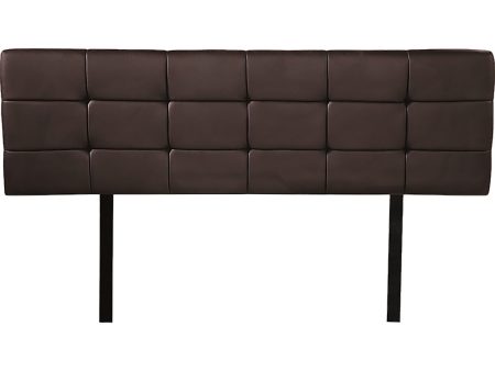 PU Leather Queen Bed Deluxe Headboard Bedhead - Brown For Cheap