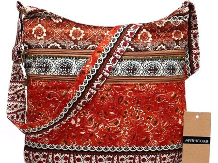 Bright Boho Hippie Styled Crossbody Bags With Double Zippers - Various Colours For Cheap