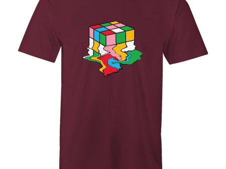 Men s Melting Rubiks Cube T-shirt For Cheap