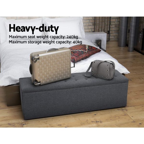 Grey Storage Ottoman   Indoor Storage Box Online now