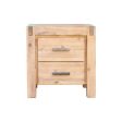 4 Pieces Bedroom Suite in Solid Wood Veneered Acacia Construction Timber Slat King Single Size Oak Colour Bed, Bedside Table & Tallboy Cheap