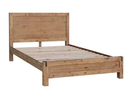 4 Pieces Bedroom Suite in Solid Wood Veneered Acacia Construction Timber Slat King Single Size Oak Colour Bed, Bedside Table & Tallboy Cheap