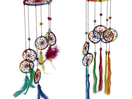 Mini Rainbow Coloured Dream Catcher   Mobile Cheap