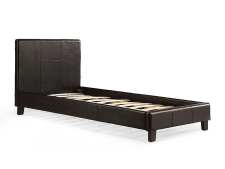 Single PU Leather Bed Frame Black Online Sale