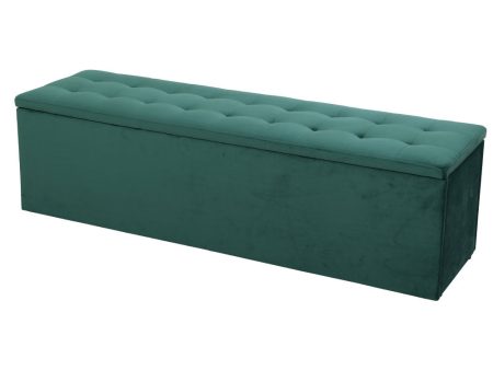 Green Velvet Storage Ottoman   Storage Box Foot Stool Online