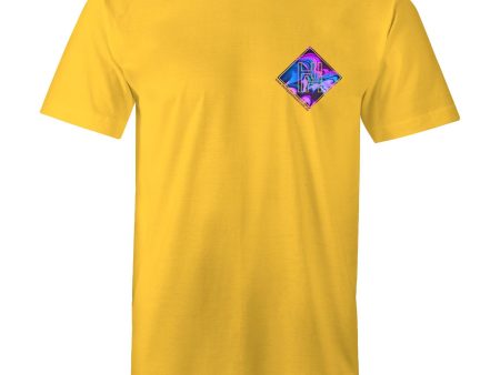 Men s Purple Wave Hippie House Pocket T-Shirt For Sale