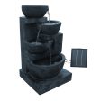 Blue Garden Fountain With Solar Powered Pump For Cheap