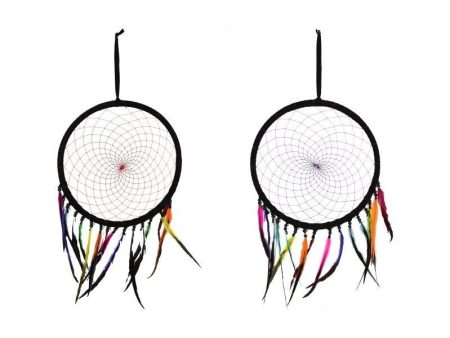 Large Rainbow Feathered Dream Catcher Online now