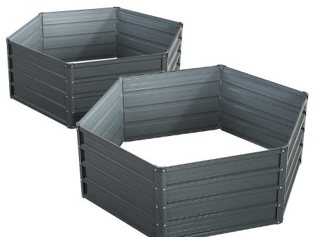 Galvanized Steel Garden Bed - 130X130X46CM - Twin Pack Fashion