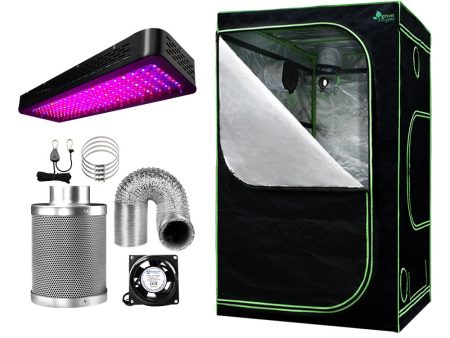 Hydroponic LED Grow Light Kit - 120X120X200cm + 6  Ventilation Cheap