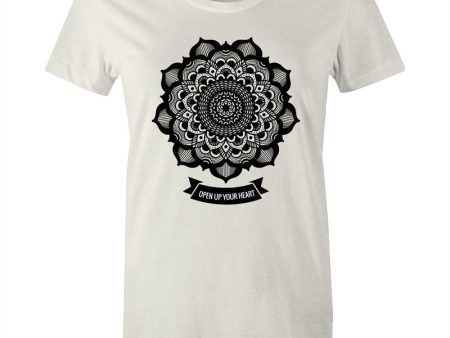 Women s Mandala Open Up Your Heart T-shirt Cheap