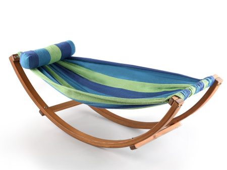 Small Blue Timber Hammock Swing For Cheap