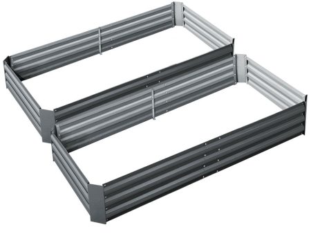 Galvanized Steel Raised Garden Bed - 210X90X30cm - Twin Pack Cheap