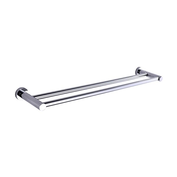 Double Classic Chrome Towel Bar Rail Bathroom Supply