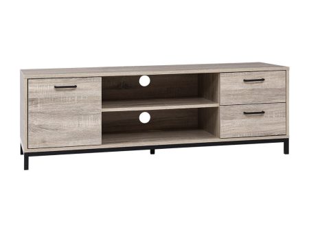 132cm Oak TV Cabinet   Entertainment Unit With Metal Frame For Cheap