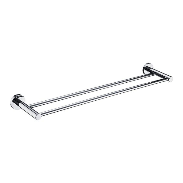 Double Classic Chrome Towel Bar Rail Bathroom Supply