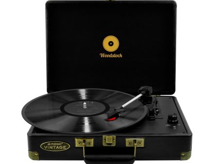 mbeat Woodstock Black Retro Turntable Sale