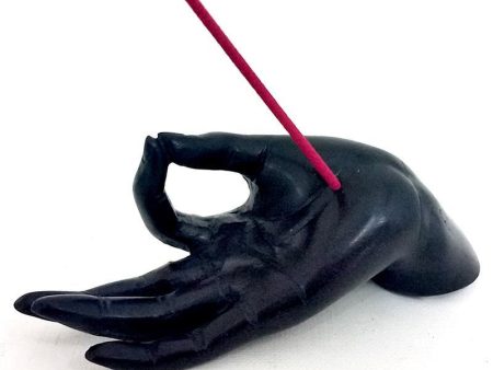 Black Resin Hand Incense Holder Supply