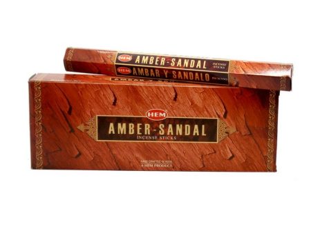 Amber Sandal Garden Incense Sticks - HEM - Box Of 6 Online Sale