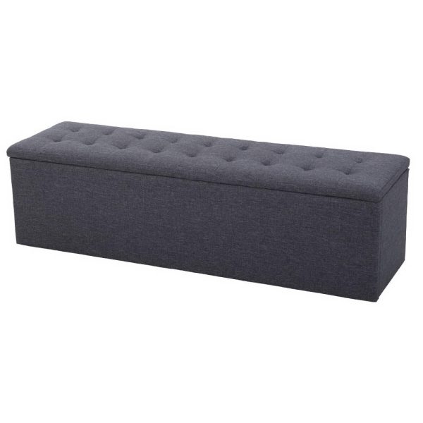 Grey Storage Ottoman   Indoor Storage Box Online now