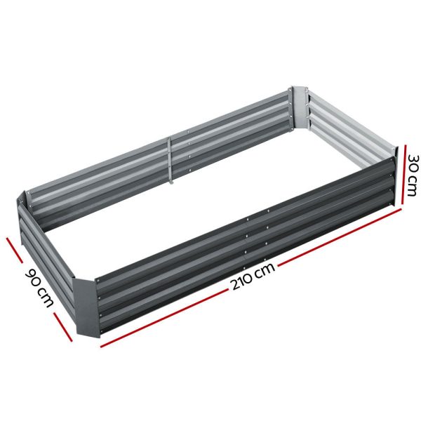 Galvanized Steel Raised Garden Bed - 210X90X30cm - Twin Pack Cheap