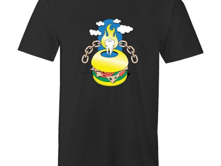 Men s Cartoon Burger Tooth T-shirt For Sale