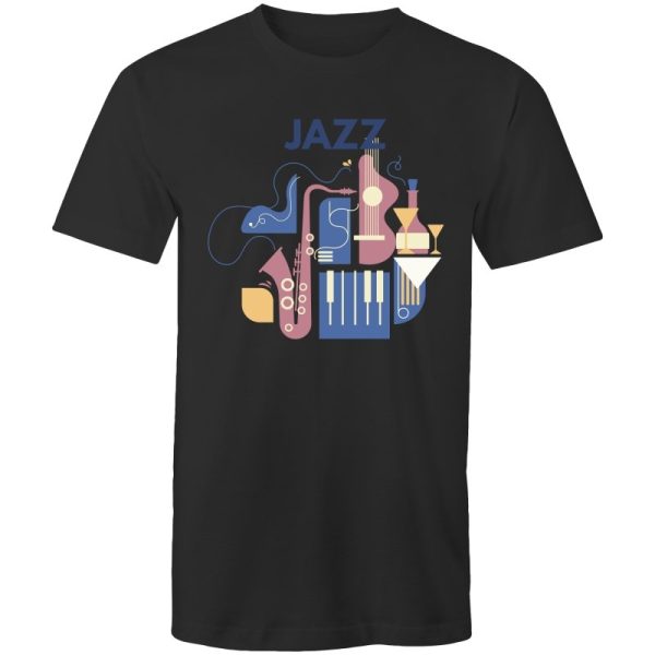 Men s Abstract Jazz Music T-shirt on Sale