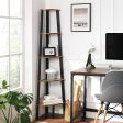 Brown 5 Tier Corner Shelf With Metal Frame For Sale