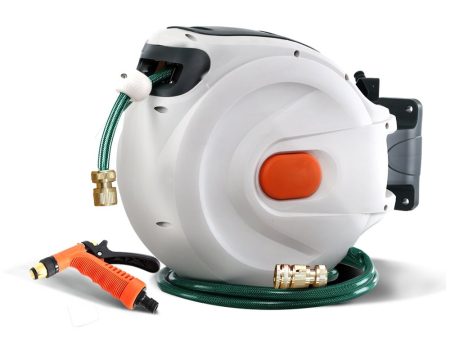 Greenfingers Retractable Hose Reel 20M Garden Water Brass Spray Gun Auto Rewind Cheap