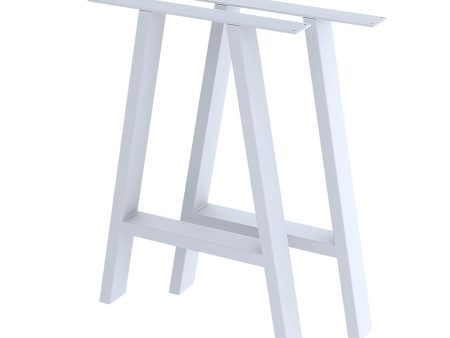 2x Rustic Dining Table Legs Steel Industrial Vintage 71cm - White Supply