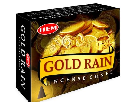 HEM - Gold Rain - 120 Incense Cones For Discount