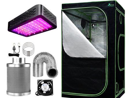 Hydroponic LED Grow Light Kit - 90X90X180cm + 6  Ventilation Supply